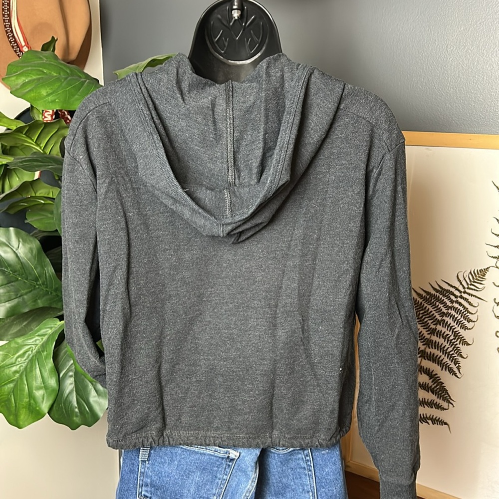 All in Motion Gray Zip-Up Hoodie Bottom Drawstring - Picture 3 of 4